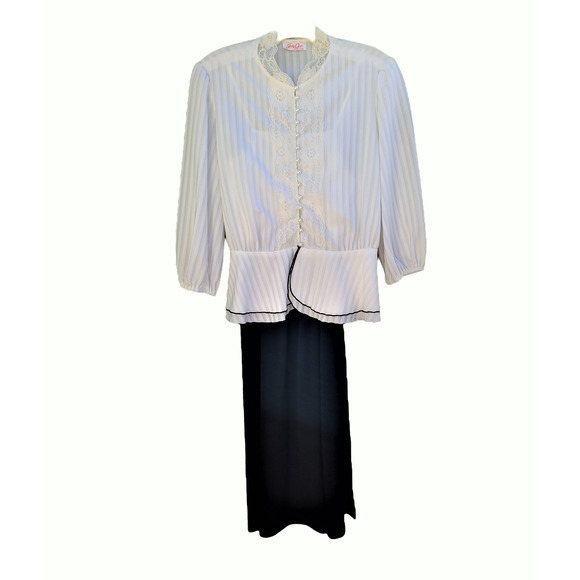 Vintage Jerri Gee‎ Spaghetti Straps Maxi Dress and Peplum Lace Collar Jacket - Picture 1 of 12